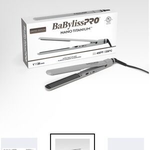 BaBylissPRO Nano Titanium ultra thin flat iron Hair Straightener - Silver